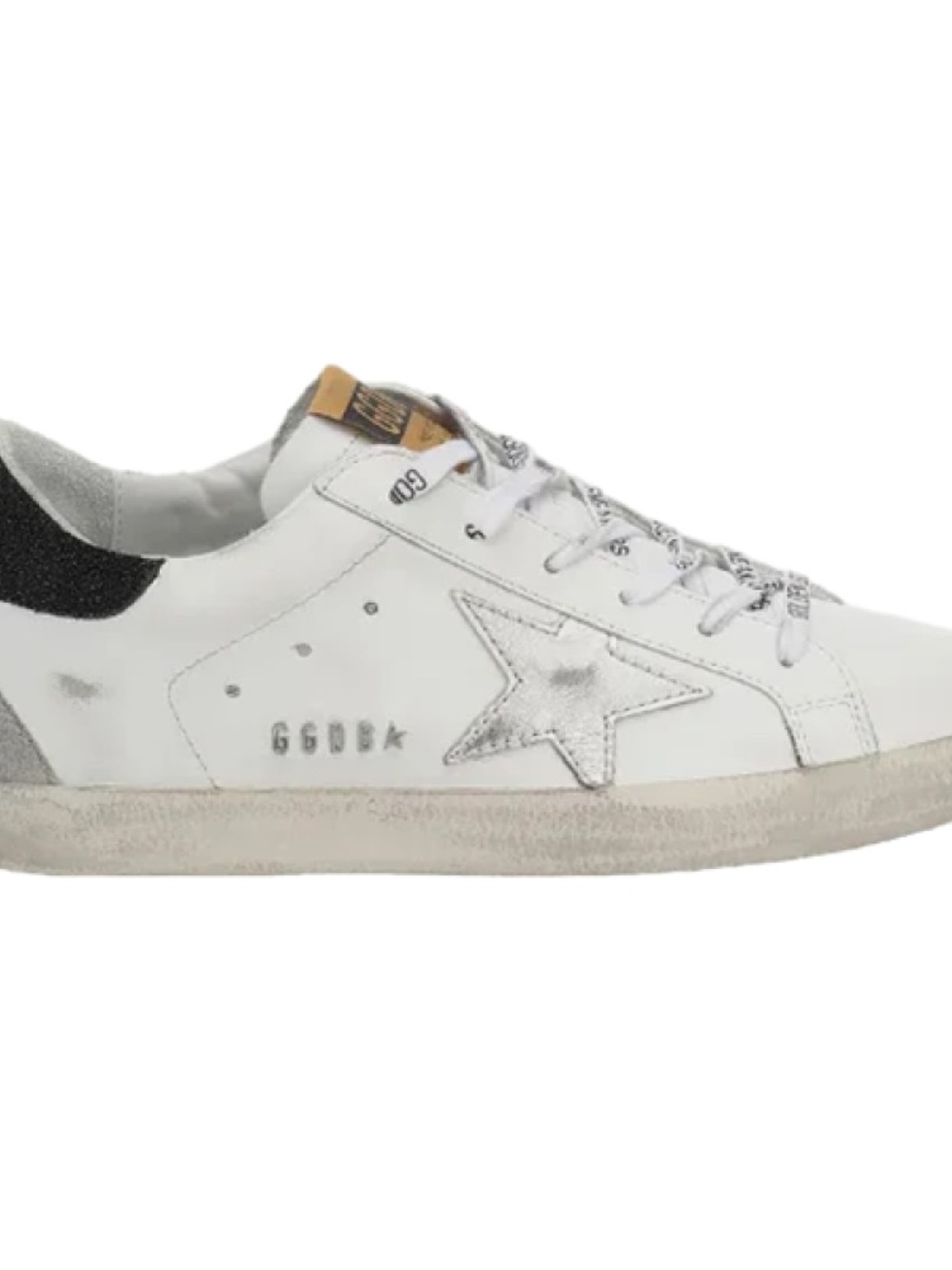 Golden Goose White Leather Superstar Sneaker with Silver Star